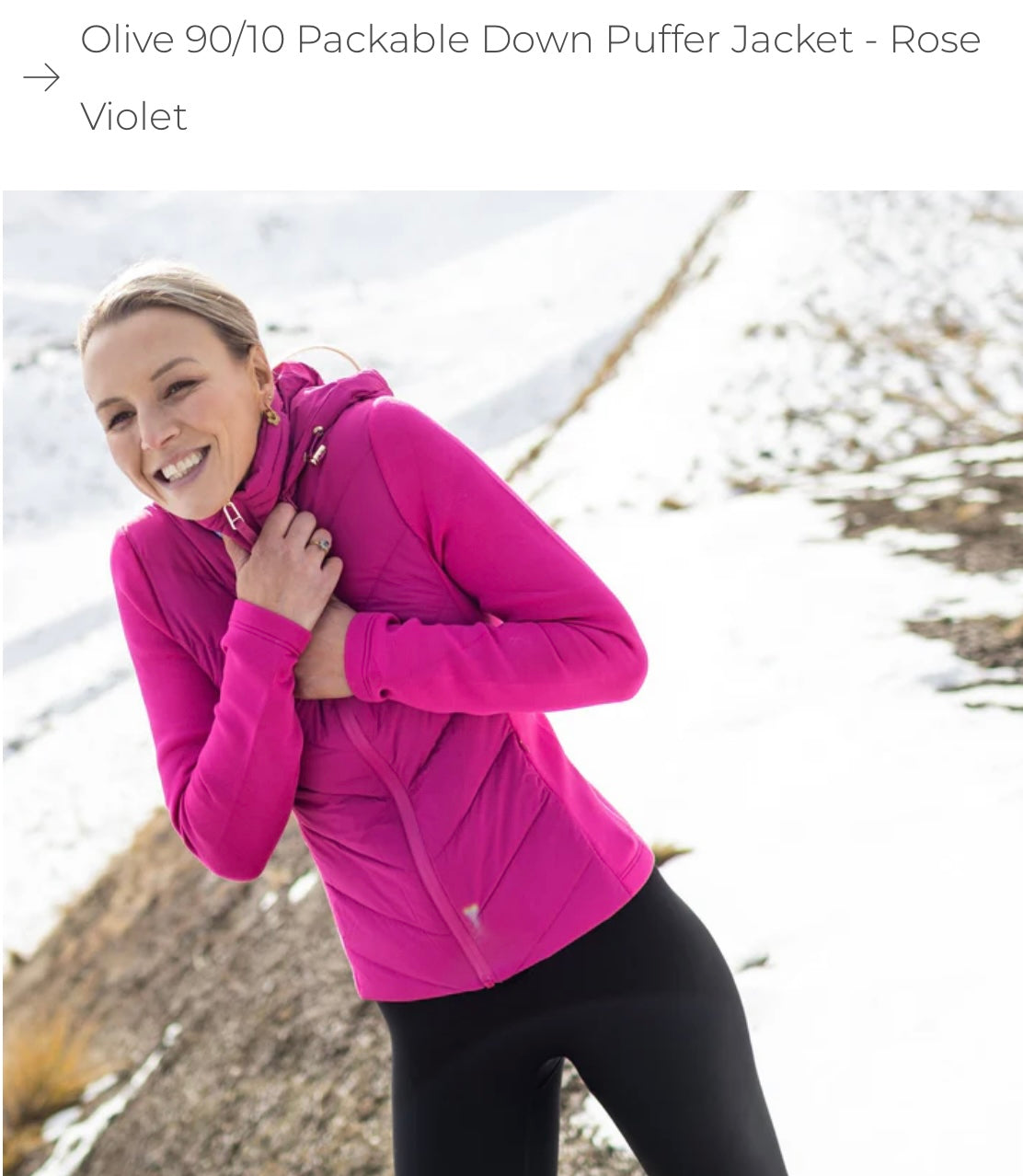 The Olive 90/10 packable down jacket - rose violet