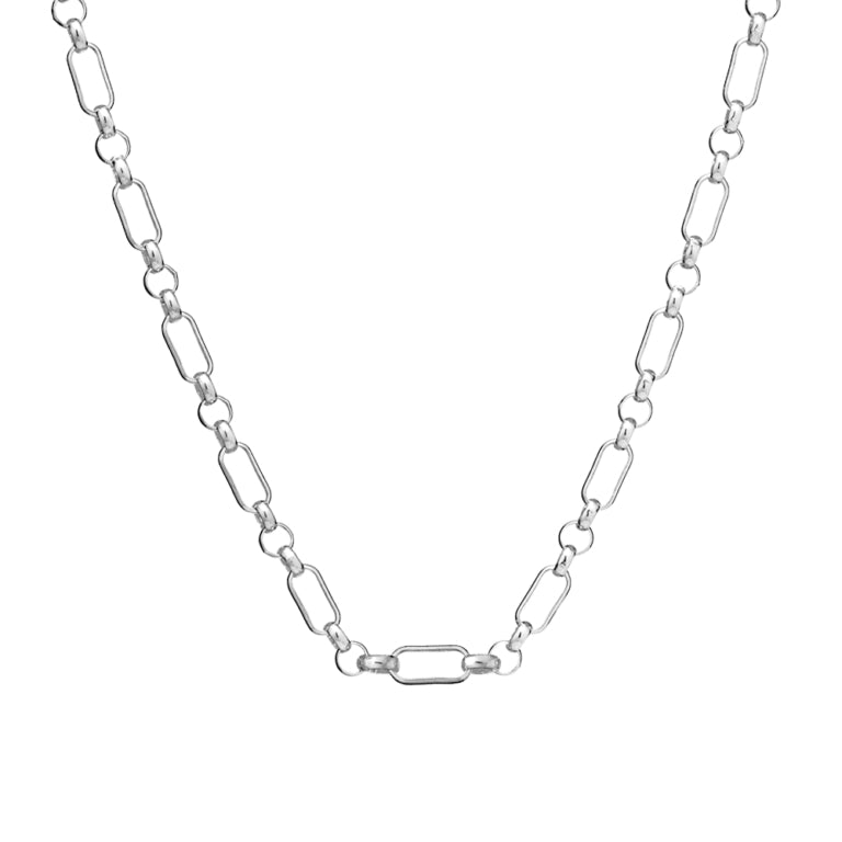 Sterling silver mixed link necklace