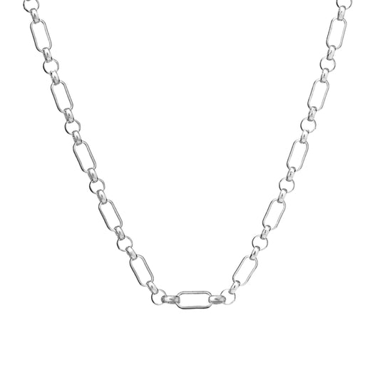 Sterling silver mixed link necklace