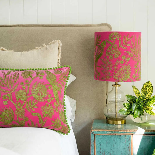 Jungle Bird Drum Shade Pink & Green